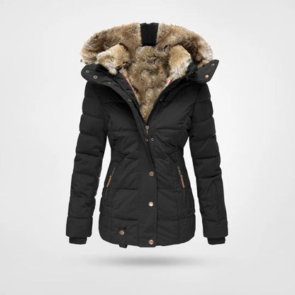 Dames Pufferjas met Capuchon en Faux-Fur Voering – Warme & Stijlvolle Winterjas
