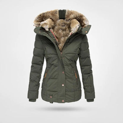 Dames Pufferjas met Capuchon en Faux-Fur Voering – Warme & Stijlvolle Winterjas